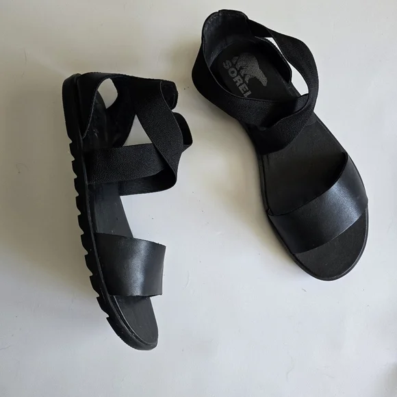 Sorel Ella II Sandals Black Size 8 - Picture 13 of 14